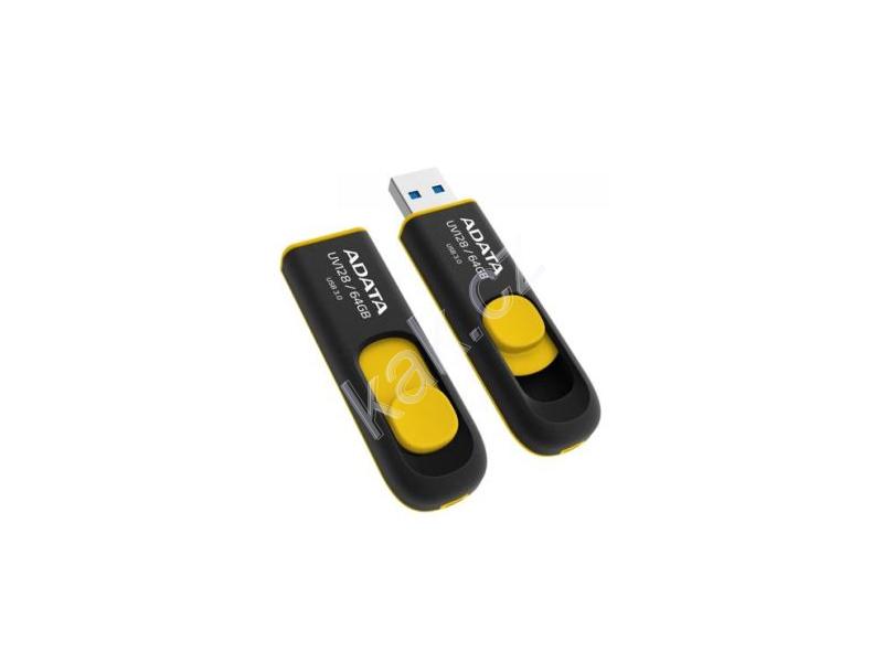 Přenosný flash disk ADATA UV128 64GB, žlutá (yellow)