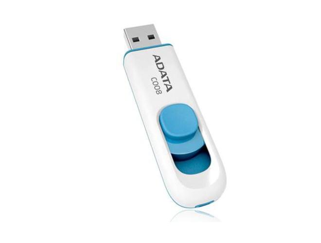 Přenosný flash disk ADATA C008 8GB, bílý (white)