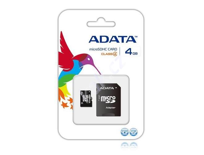 Paměťová karta ADATA microSDHC 4GB