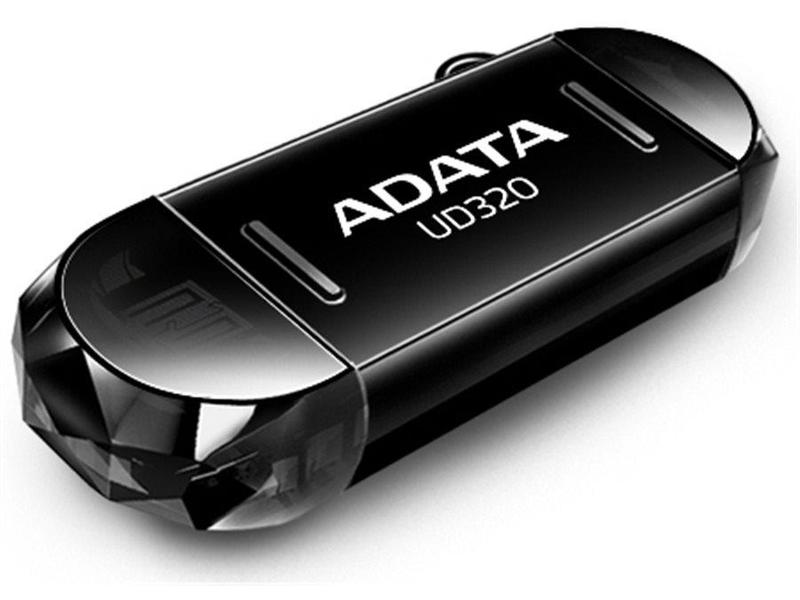 Přenosný flash disk ADATA DashDrive Durable UD320 OTG 64GB, černý (black)