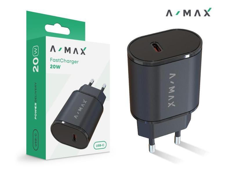 Nabíječka do sítě A-MAX Power Delivery 20W USB-C, černá (black)