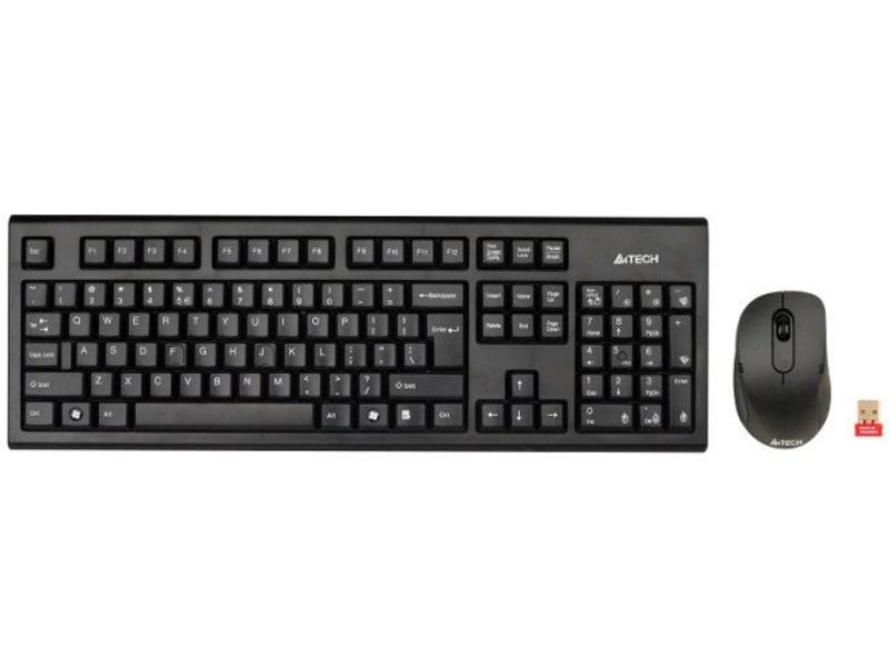 Sada bezdrátové klávesnice a myši A4TECH 7100N V-Track, černá