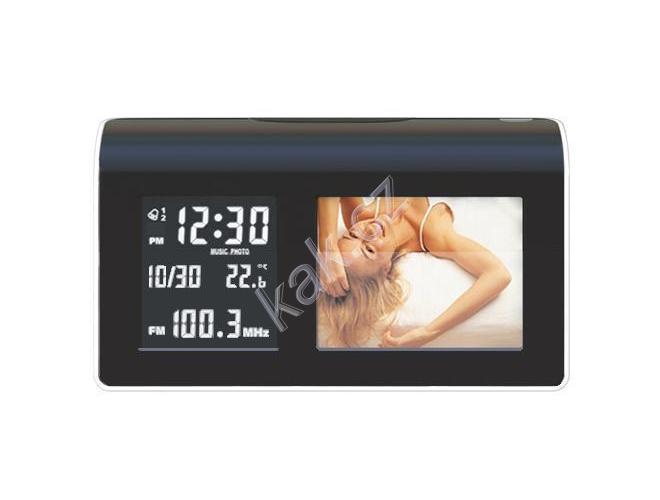 FM rádiobudík s digitálním fotorámečkem AGFAPHOTO  AC 8130D, černý (black)