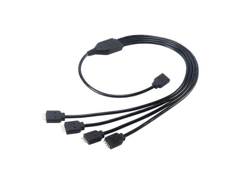 Kabel AKASA RGB LED splitter - prodlužovací pásek, černá