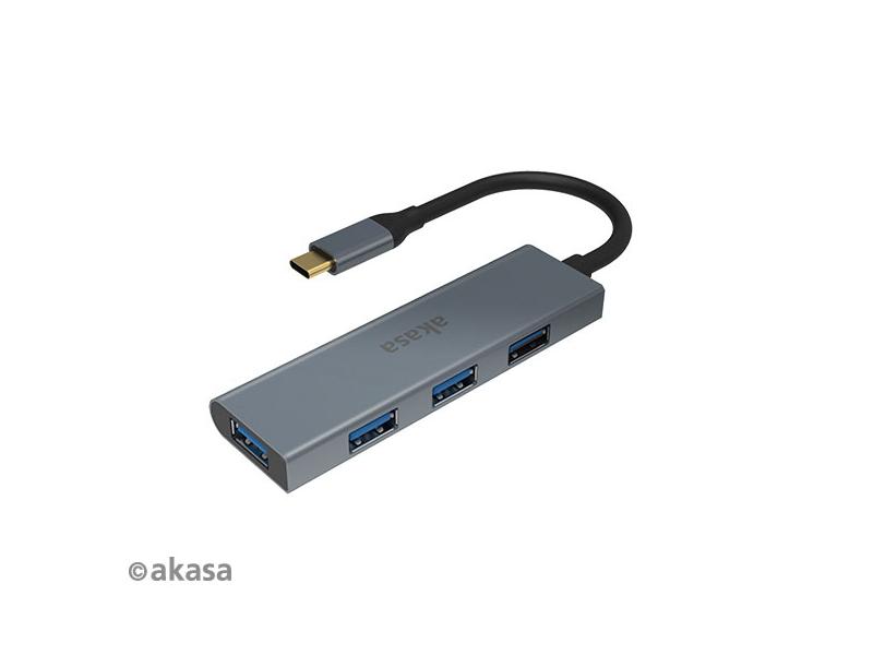 USB HUB AKASA externí USB hub - USB typ-C na 4 x USB 3.0