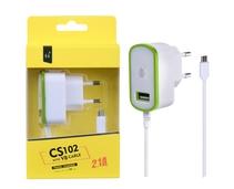 Obrázek k produktu: ALIGATOR PLUS CS102 nabíječka microUSB, bílo-zelená