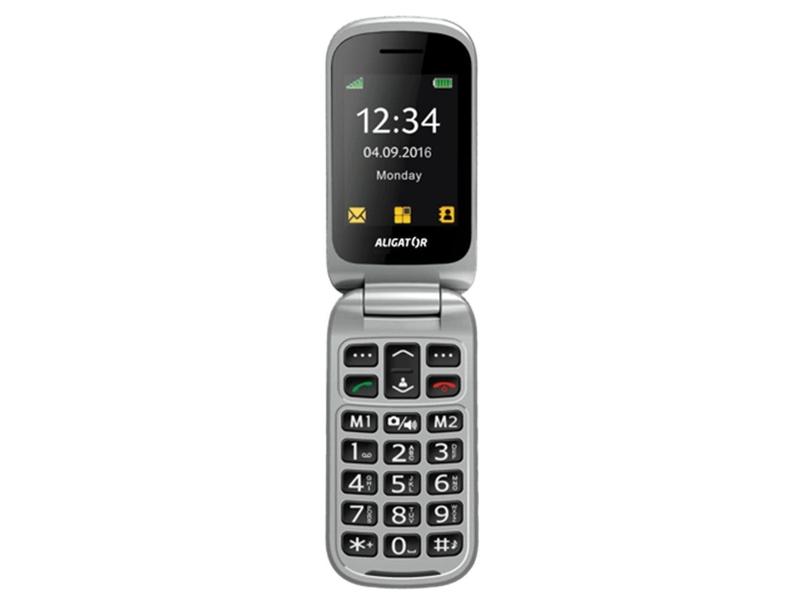 Mobilní telefon ALIGATOR V650, černo-stříbrný