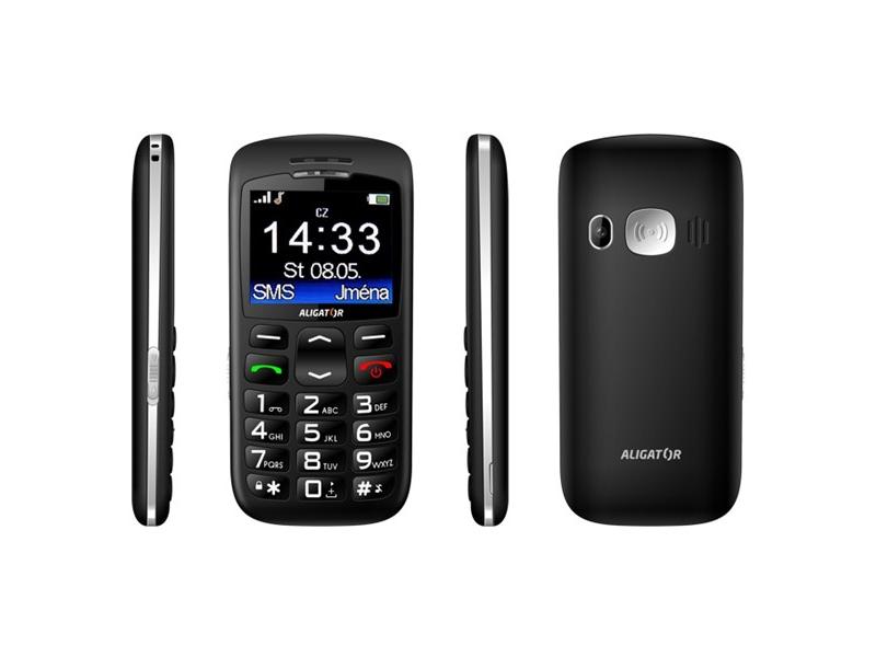 Mobilní telefon pro seniory ALIGATOR A670, černý (black)