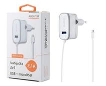 Obrázek k produktu: ALIGATOR nabíječka MicroUSB s USB výstup, bílá