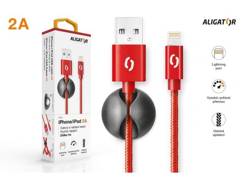 Datový kabel ALIGATOR PREMIUM 2A, červená (red)
