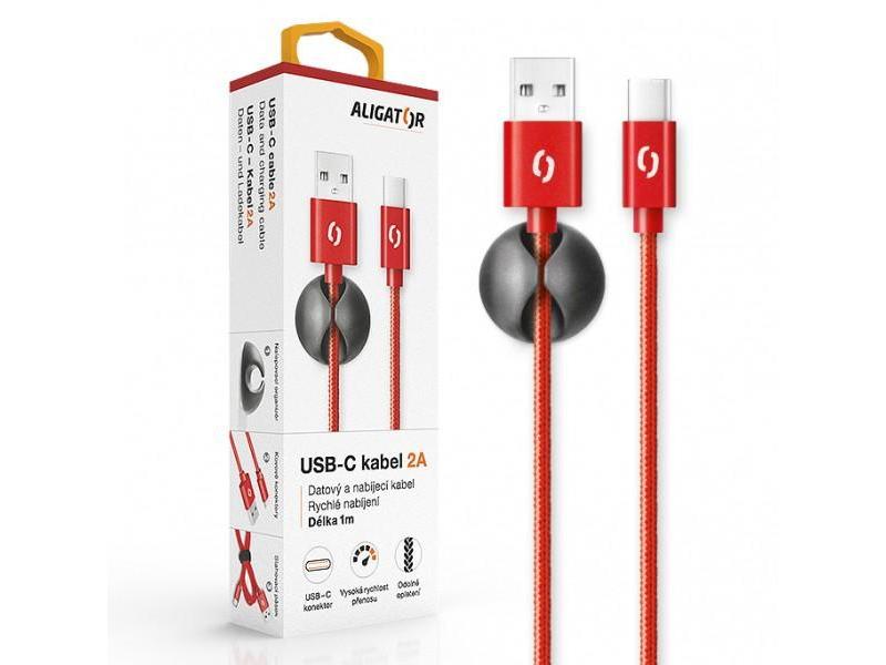 Datový kabel ALIGATOR PREMIUM 2A, červená (red)