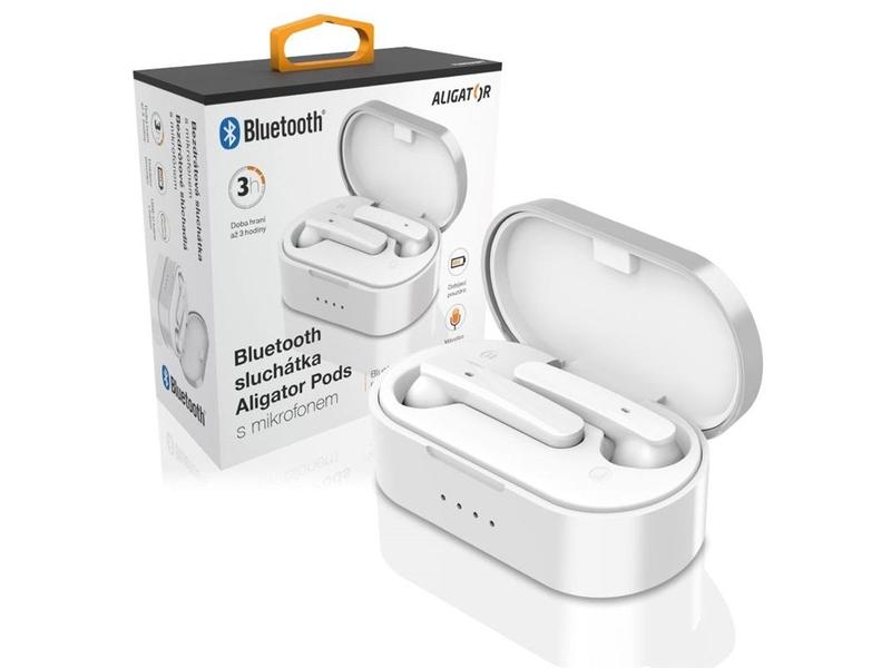 Bezdrátová sluchátka ALIGATOR PODS, bílá