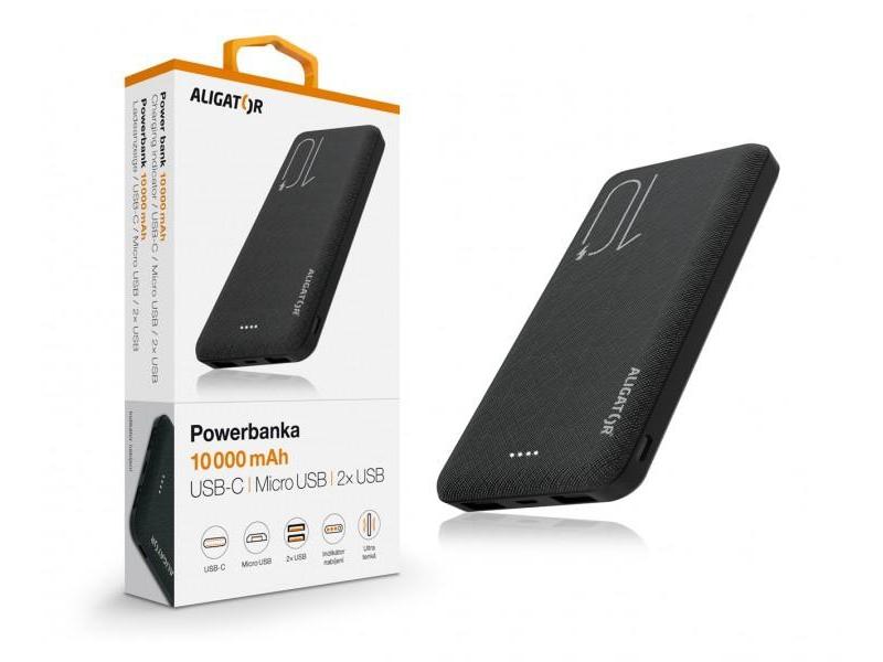 ALIGATOR PBAL1000, 10 000mAh 2v1, černá