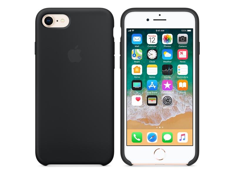 Ochranný kryt silikonový APPLE iPhone 8 / 7 Silicone Case, černý (black)