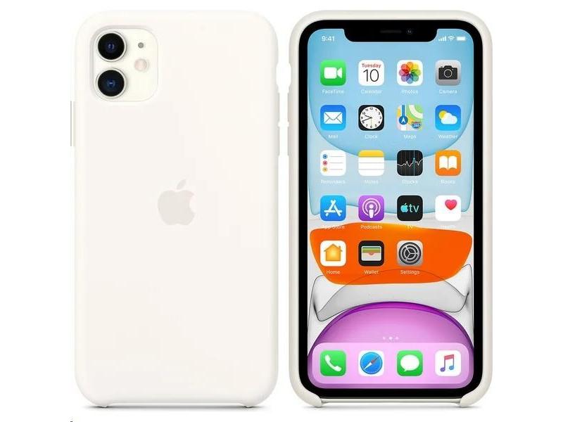 Pouzdro pro iPhone APPLE iPhone 11 Silicone Case - White, bílý (white)