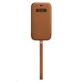 Pouzdro pro iPhone APPLE iPhone 12ProMax Leather Sleeve wth MagSafe S.Brown