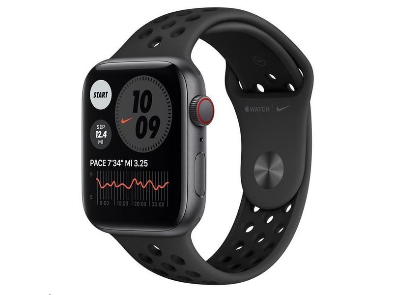 Chytré hodinky APPLE Watch Nike SE Cellular 44mm Vesmírně šedý hliník s Antracitově/Černým sportovním řemínkem