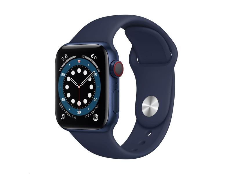 Chytré hodinky APPLE Watch Series 6 40mm Cellular Modrý hliník s námořně modrým sportovním řemínkem