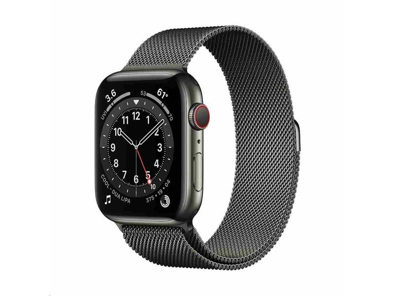 Chytré hodinky APPLE Watch Series 6 Cellular 44mm Grafitový nerez s grafitovým milánským tahem