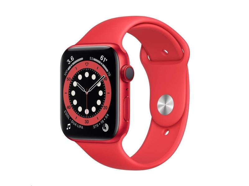 Chytré hodinky APPLE Watch S6 Cellular 44mm (PRODUCT)Červený hliník s (PRODUCT)Červeným sportovním řemínkem