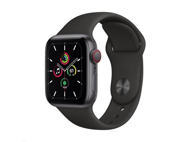 Chytré hodinky APPLE Watch SE Cellular 40mm Vesmírně šedý hliník s Černým sportovním řemínkem
