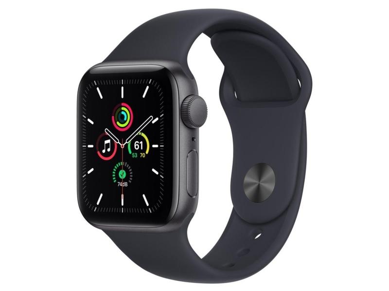 Chytré hodinky APPLE Watch SE GPS, 40mm vesmírně šedý hliník s temně inkoustovým sportovním řemínkem