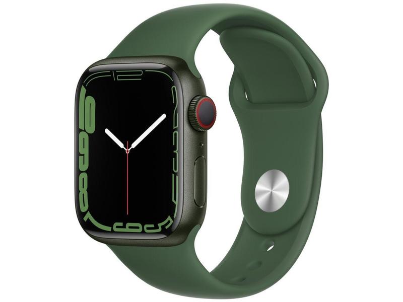 Chytré hodinky APPLE Watch S7 GPS Cellular, 41mm zelený hliník s jetelově zeleným sport řemínkem