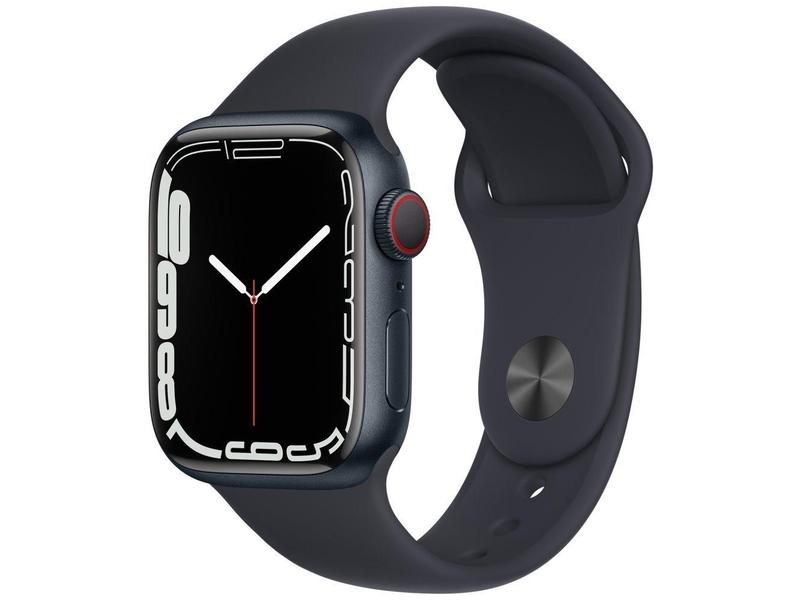 Chytré hodinky APPLE Watch S7 GPS Cellular, 41mm půlnoční hliník s inkoustovým sport řemínkem