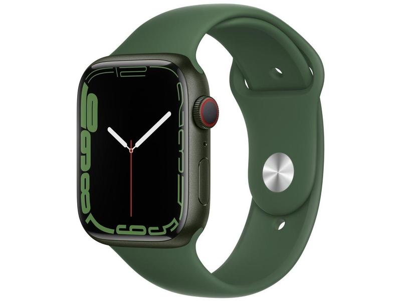 Chytré hodinky APPLE Watch S7 GPS Cellular, 45mm zelený hliník s jetelově zeleným sport řemínkem