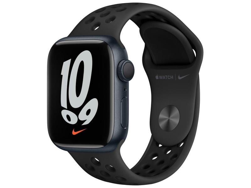 Chytré hodinky APPLE Watch Nike S7 GPS, 41mm inkoustový hliník s antracitovým / černým sport řemínkem