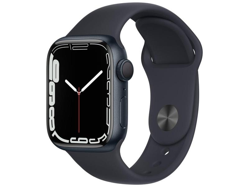 Chytré hodinky APPLE Watch Series 7 GPS, 41mm půlnoční hliník s temně inkoustovým sport řemínkem