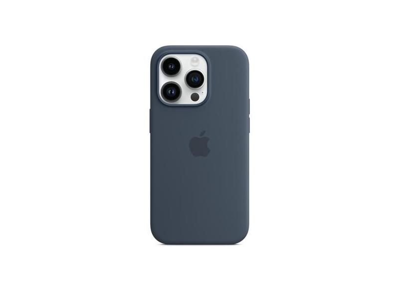 Pouzdro na iPhone APPLE iPhone 14 Pro Silicone Case with MS - Storm Blue