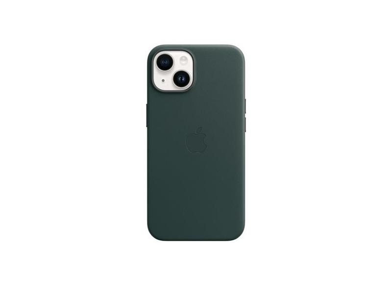 Pouzdro na iPhone APPLE iPhone 14 Leather Case with MagSafe - Forest Green