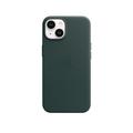 Pouzdro na iPhone APPLE iPhone 14 Leather Case with MagSafe - Forest Green