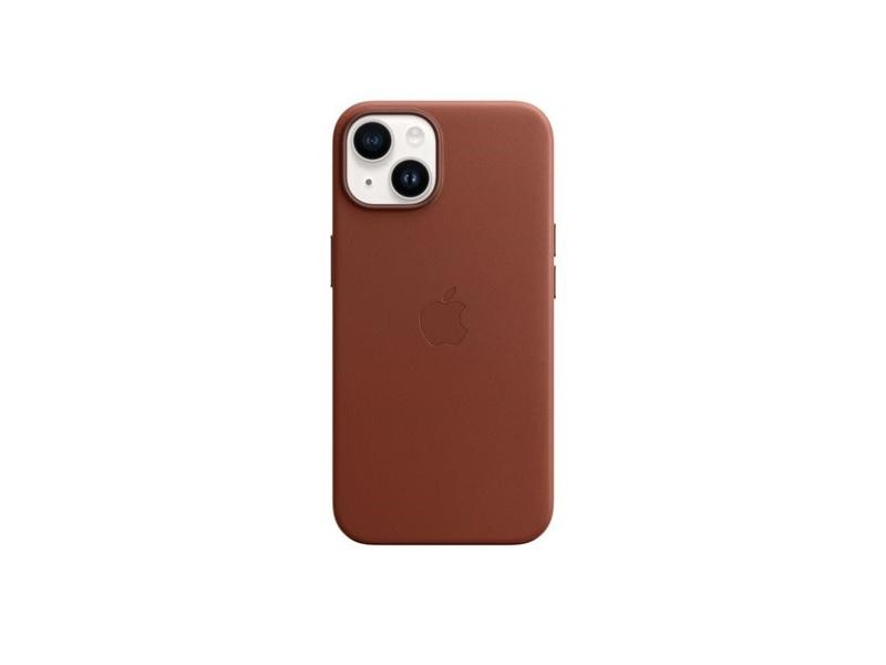 Pouzdro na iPhone APPLE iPhone 14 Leather Case with MagSafe - Umber