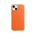 Pouzdro na iPhone APPLE iPhone 14 Leather Case with MagSafe - Orange