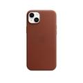 Pouzdro na iPhone APPLE iPhone 14+ Leather Case with MagSafe - Umber