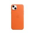 Pouzdro na iPhone APPLE iPhone 14+ Leather Case with MagSafe - Orange