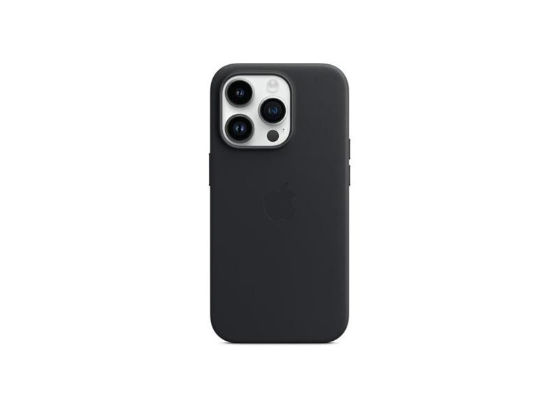 Pouzdro na iPhone APPLE iPhone 14 Pro Leather Case with MagSafe - Midnight
