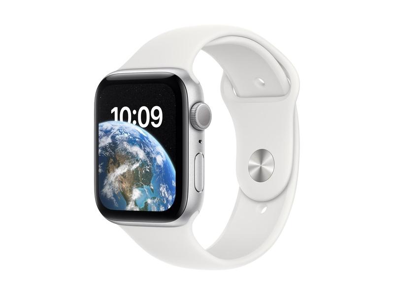 Chytré hodinky APPLE Watch SE GPS 44mm Silver Aluminium Case with White Sport Band - Regular