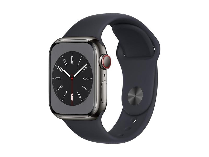 Chytré hodinky APPLE Watch Series 8 GPS + Cellular 45mm Graphite Stainless Steel Case with Midnight Sport Band 