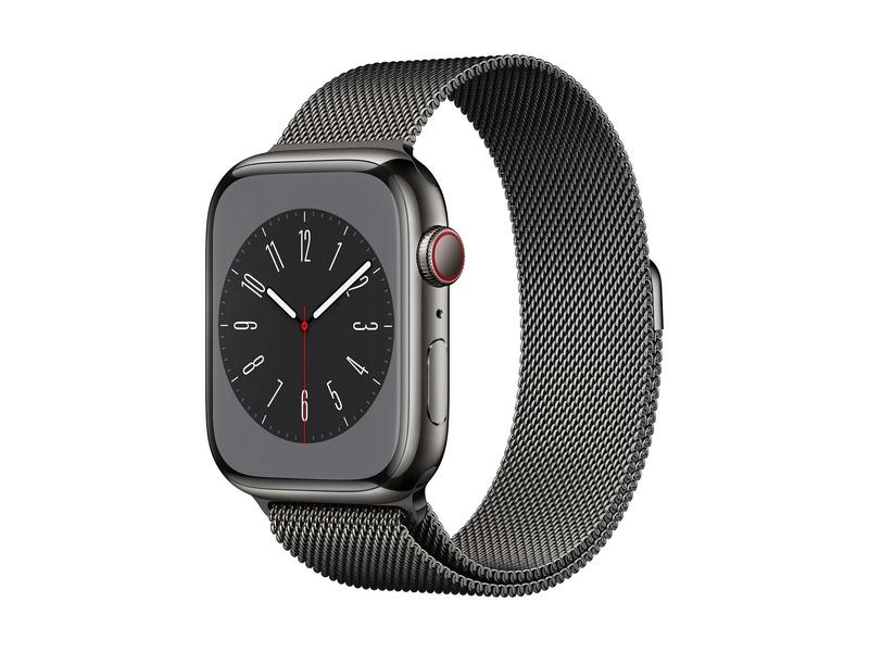 Chytré hodinky APPLE Watch Series 8 GPS + Cellular 45mm Graphite Stainless Steel Case with Graphite Milanese Lo