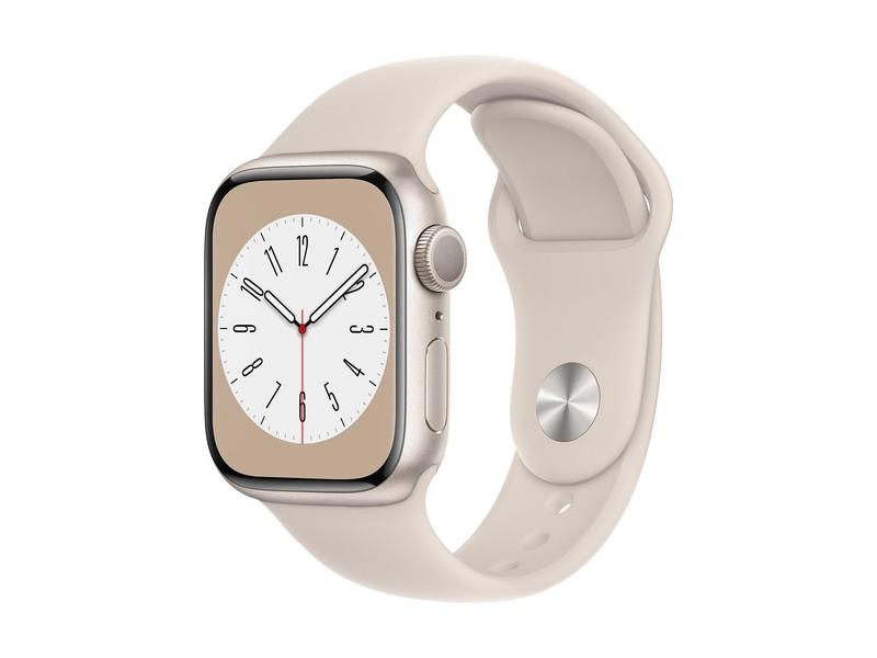 Chytré hodinky APPLE Watch Series 8 GPS 41mm Starlight Aluminium Case with Starlight Sport Band - Regular