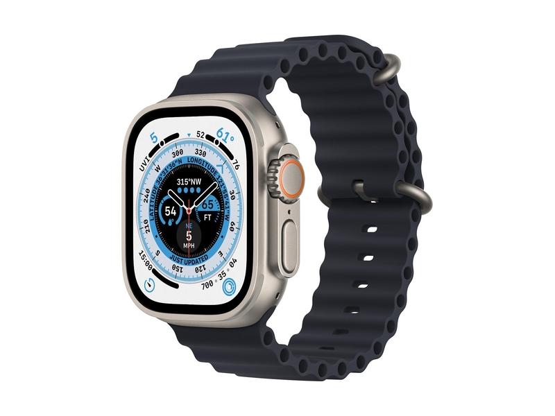 Chytré hodinky APPLE Watch Ultra GPS + Cellular, 49mm Titanium Case with Midnight Ocean Band