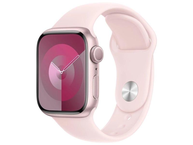 Chytré hodinky APPLE Watch Series 9 41mm Růžový hliník se světle růžovým sportovním řemínkem M/L