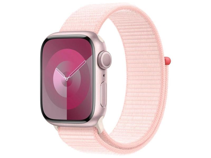 Chytré hodinky APPLE Watch Series 9 41mm Růžový hliník se světle růžovým provlékacím řemínkem