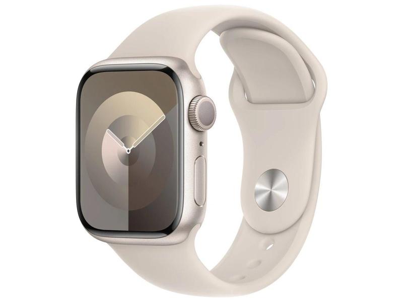 Chytré hodinky APPLE Watch Series 9 41mm Hvězdně bílý hliník s hvězdně bílým sportovním řemínkem S/M