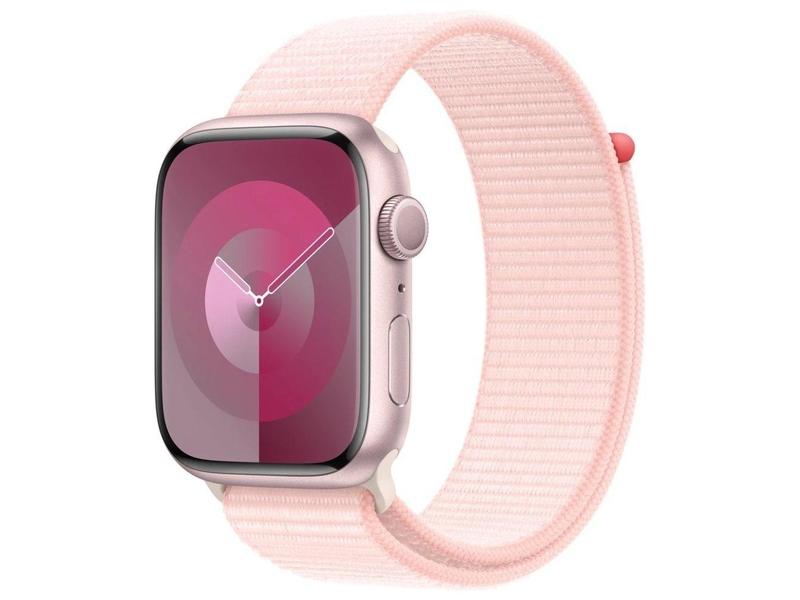 Chytré hodinky APPLE Watch Series 9 45mm Růžový hliník se světle růžovým provlékacím řemínkem