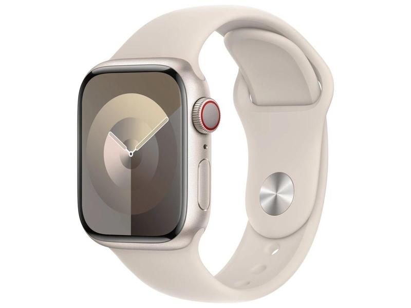 Chytré hodinky APPLE Watch Series 9 Cellular 41mm Hvězdně bílý hliník s hvězdně bílým sportovním řemínkem M/L