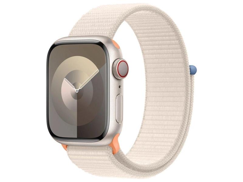 Chytré hodinky APPLE Watch Series 9 Cellular 41mm Hvězdně bílý hliník s hvězdně bílým sportovním provlékacím ře